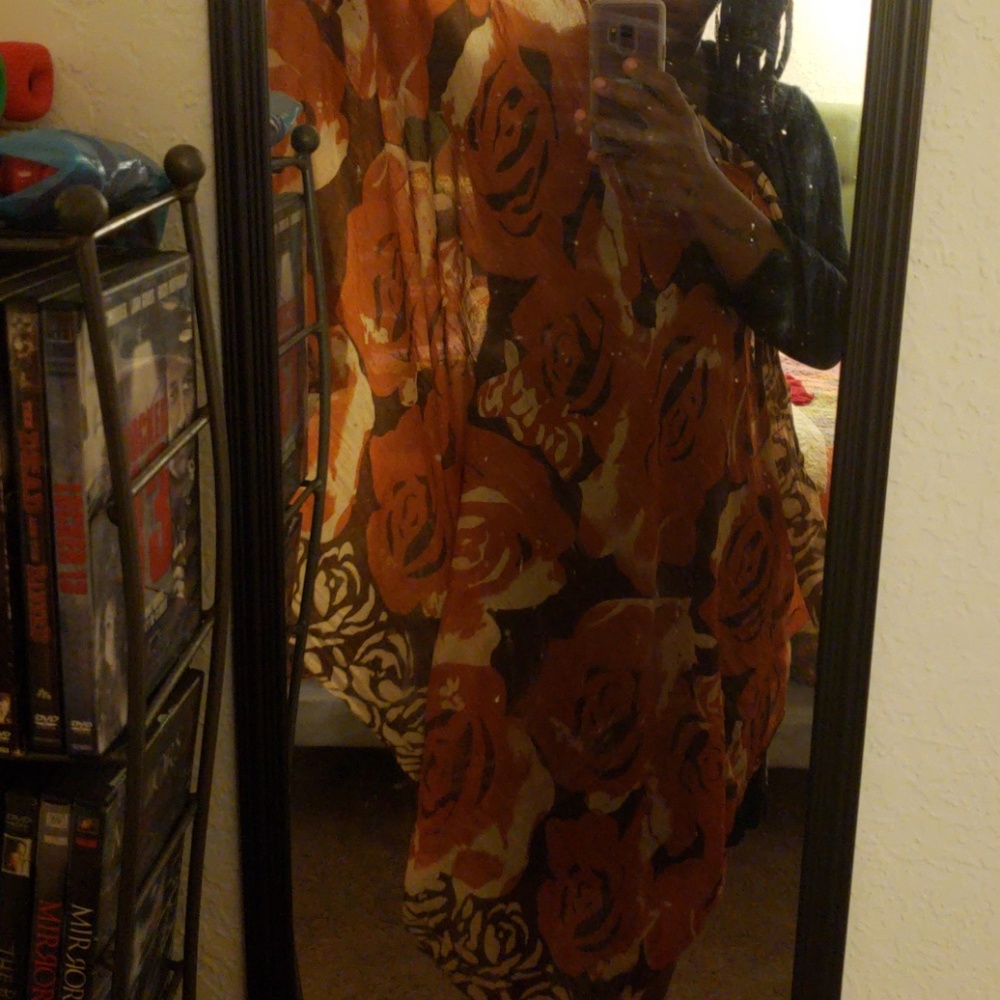 Brown and dark brown,  cream extra long scarf